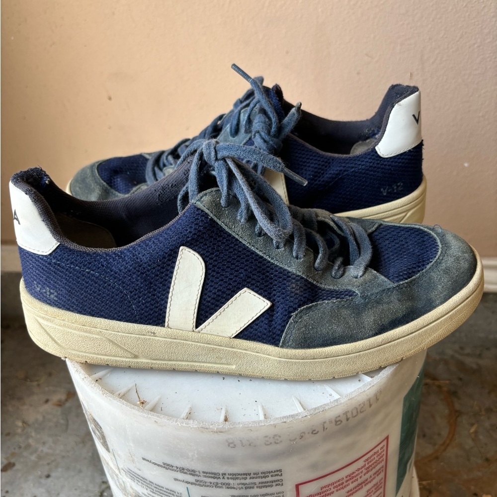 Veja Navy and White Sneakers